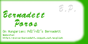 bernadett poros business card